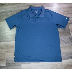 Rhone Peloton Polo Shirt Mens XLarge Blue Solid Short Sleeve Performance Golf